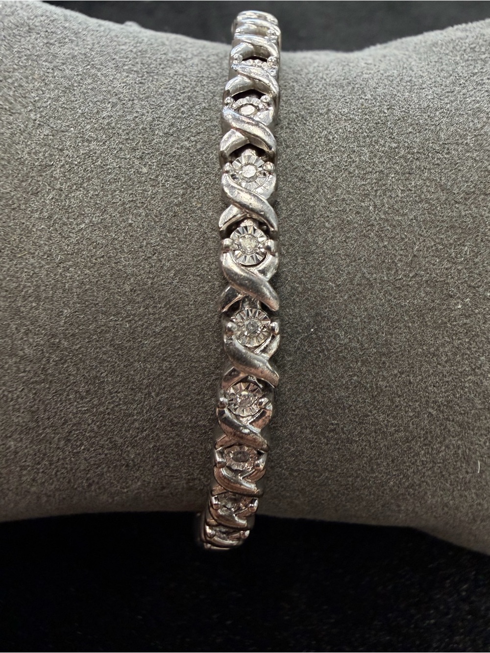 Sterling Silver & Natural Earth Mined Diamond Tennis Bracelet